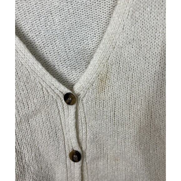 Urban Outfitters Kai Cropped Chunky Cardigan Size Medium Cream Knit Women’s - Picture 3 of 7